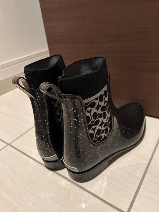 【美品】COACHレインブーツ24.5(38.5)