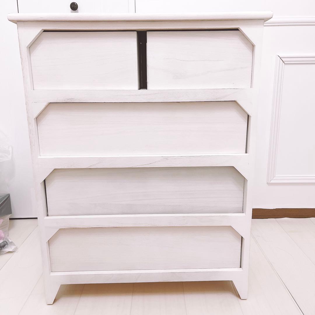 ニトリ ホワイトシャビーチェスト（幅60cm 4段）