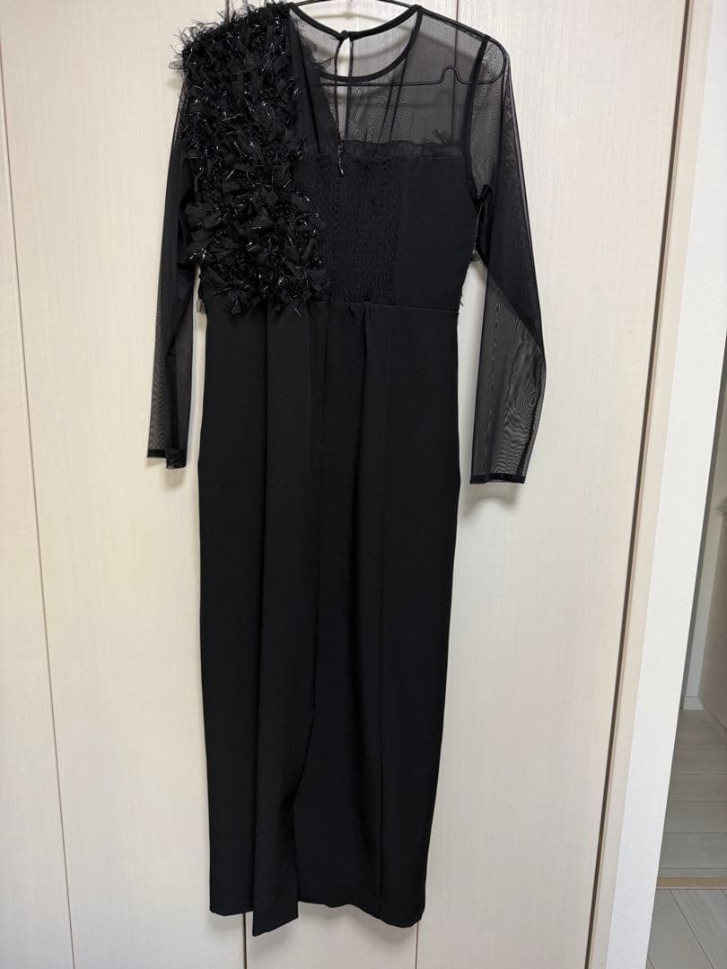 ANDRESDフリンジグリッターノットドレス