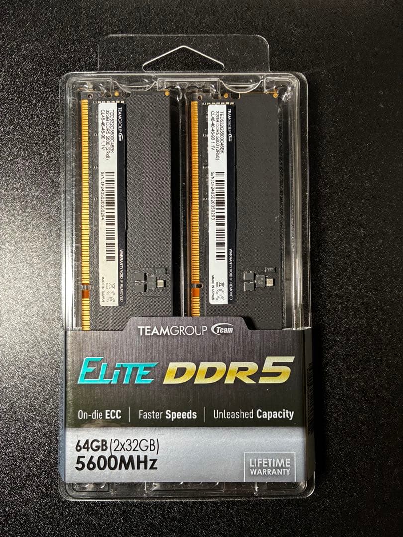 【新品未開封】TEAMGROUP DDR5 64GB (32GBx2)
