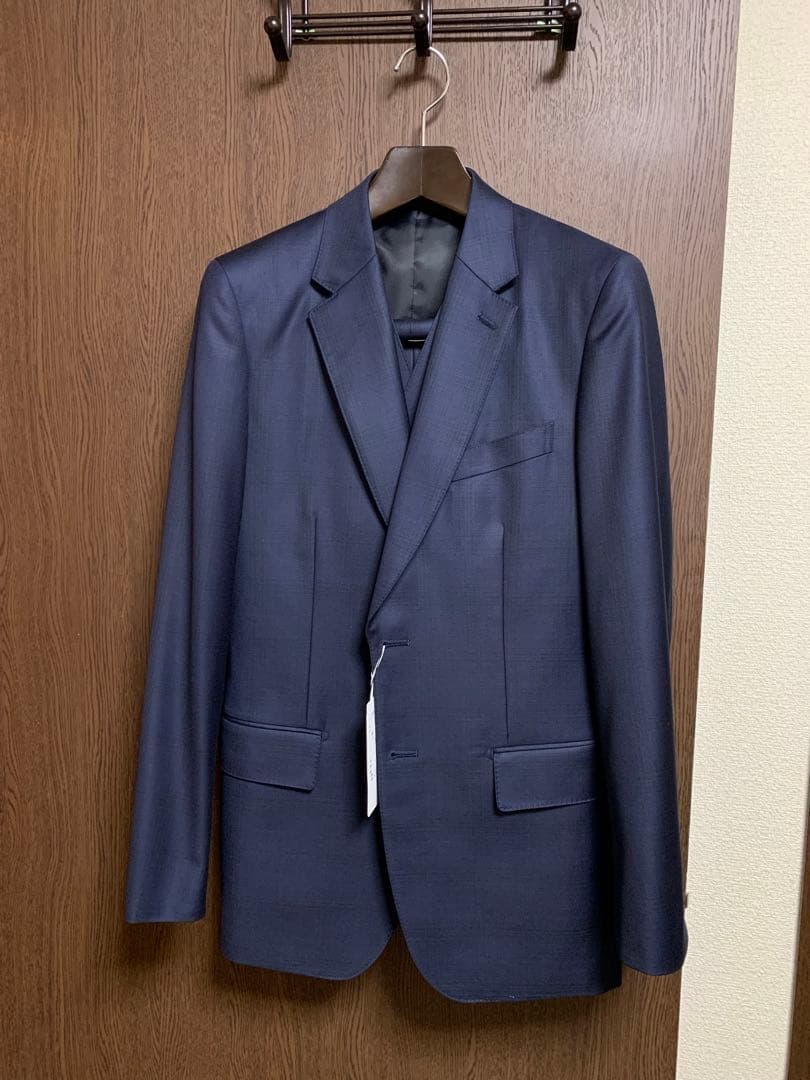 専用AB5新品！イタリアREDAウール100%3ピーススーツ！ネイビーブルー！