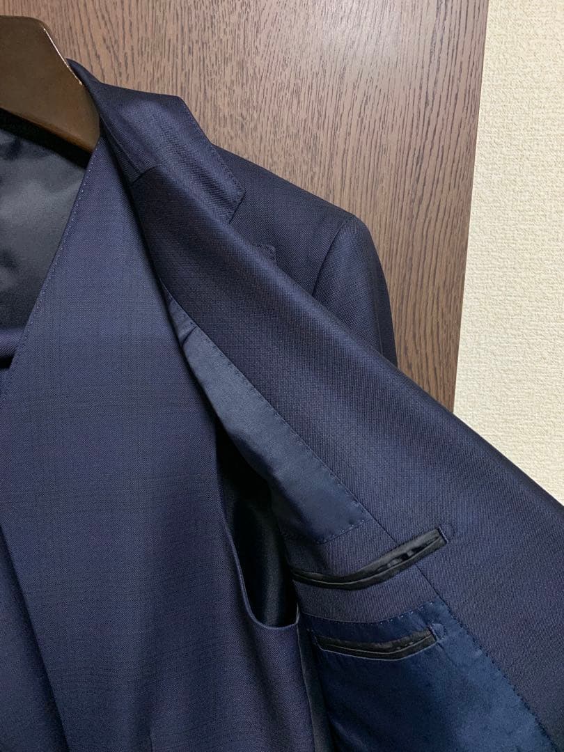 専用AB5新品！イタリアREDAウール100%3ピーススーツ！ネイビーブルー！