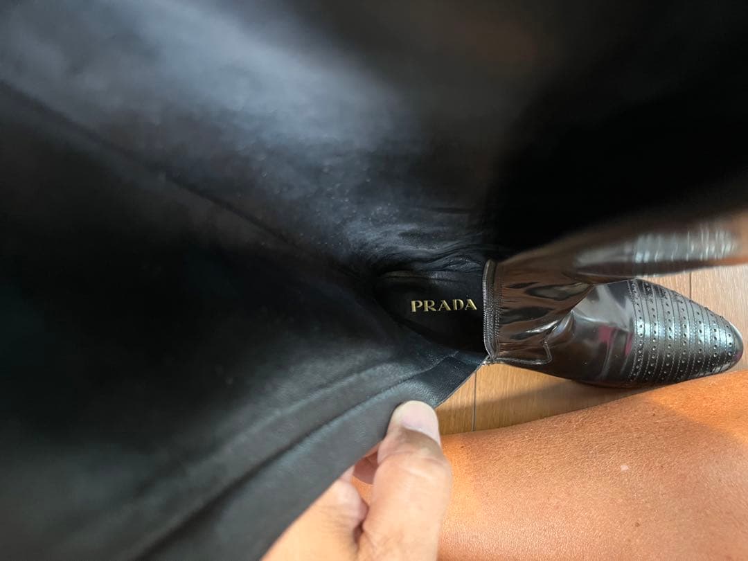 美品　プラダ　ブラックブーツ　ヴィンテージ