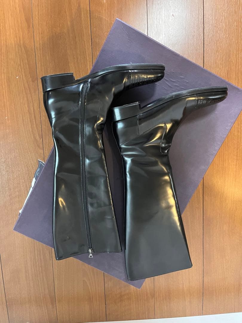 美品　プラダ　ブラックブーツ　ヴィンテージ