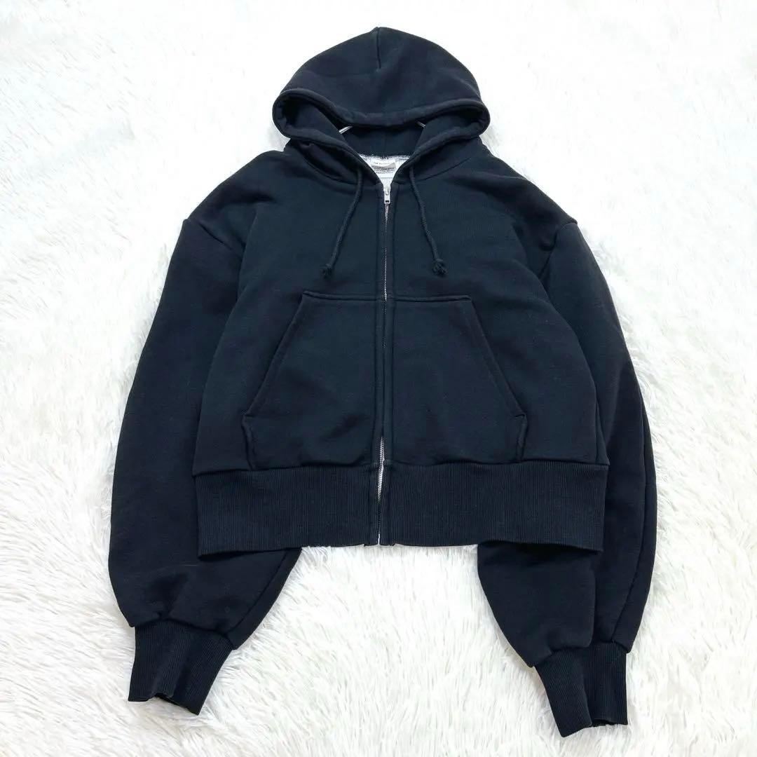 THE SHINZONE ケープリンパーカー　ジップアップパーカー　黒　短丈
