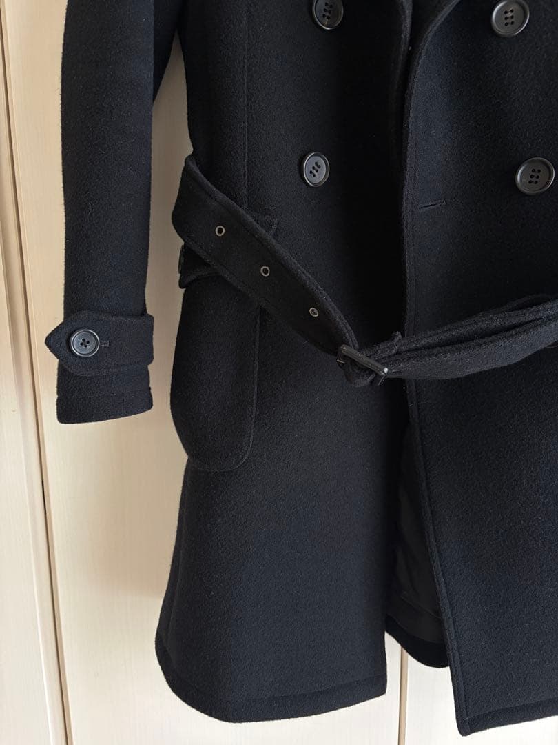 【美品】AKM ウールコート　ピーコート ブラック　S