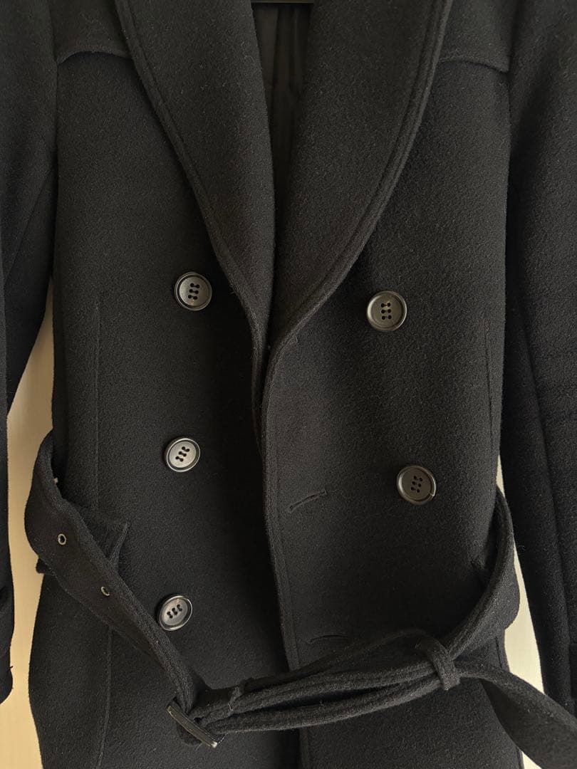 【美品】AKM ウールコート　ピーコート ブラック　S