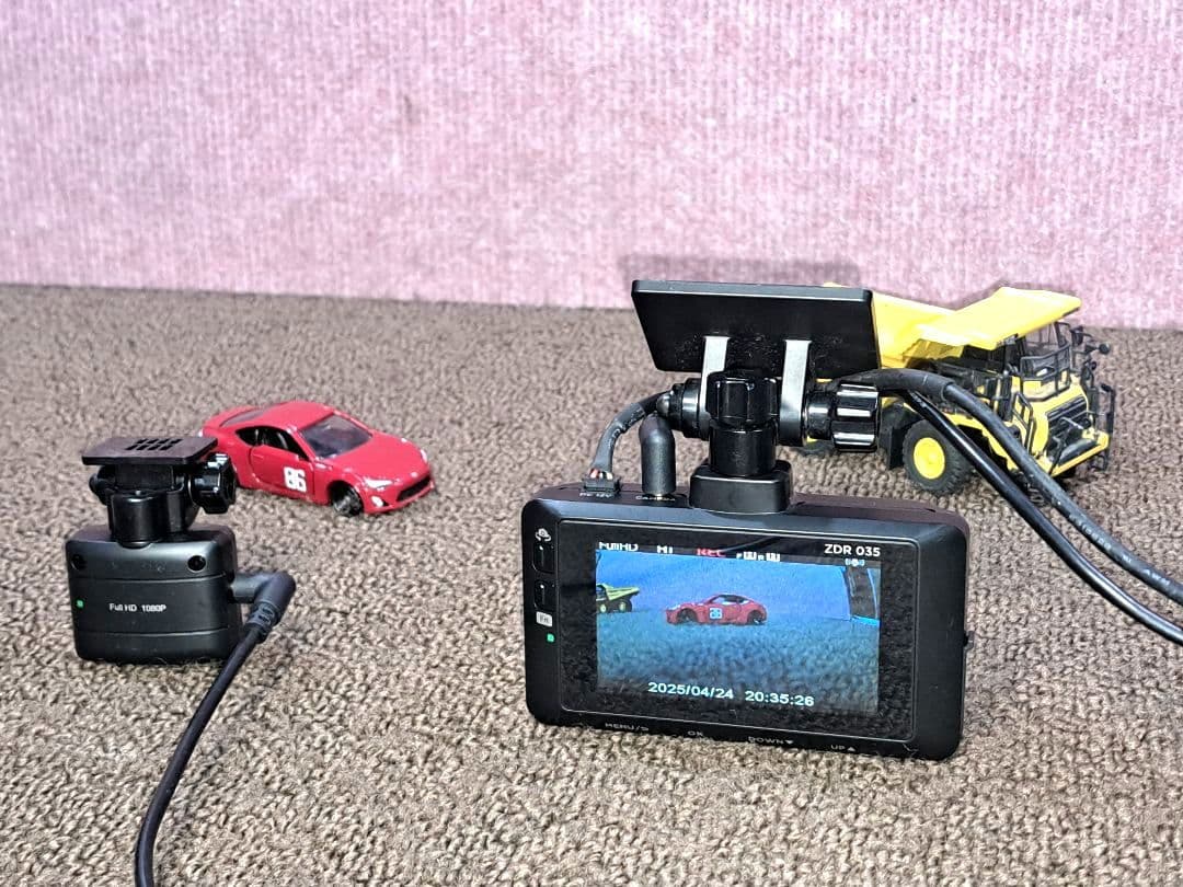 配線新品・駐車監視◆コムテック前後ドライブレコーダー ZDR 035 ★動作良好