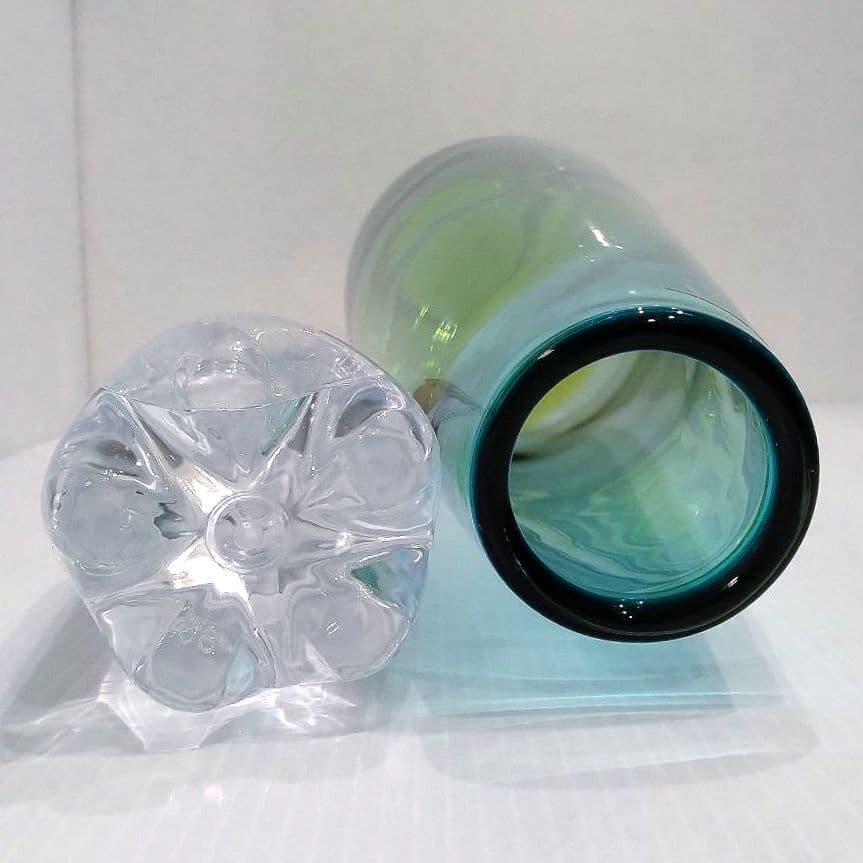 LSA フラワーベース ガラス 花器 ロング ブルー グリーン 高さ50cm