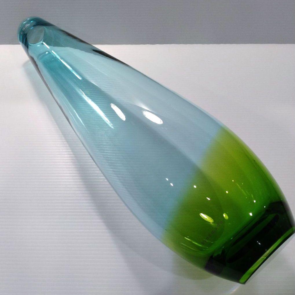 LSA フラワーベース ガラス 花器 ロング ブルー グリーン 高さ50cm