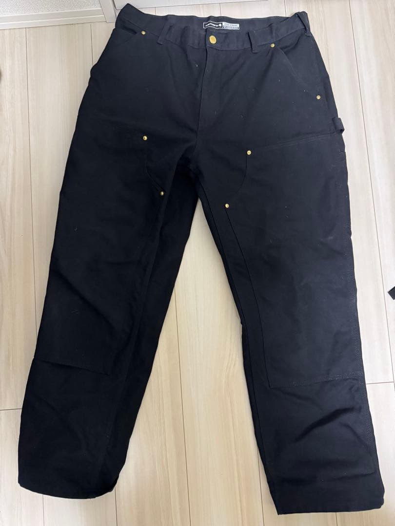 Carhartt ダブルニー 36x30 ブラック　バングラデシュ製