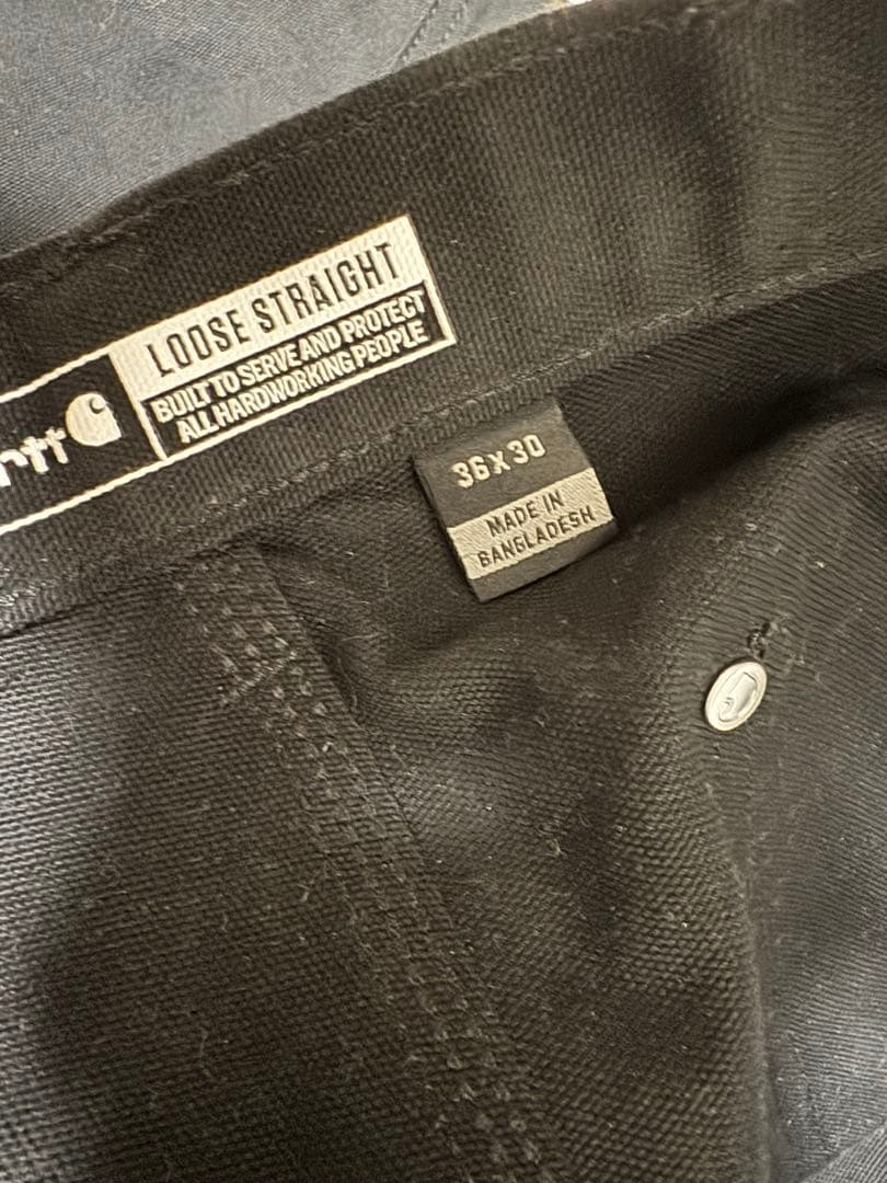 Carhartt ダブルニー 36x30 ブラック　バングラデシュ製
