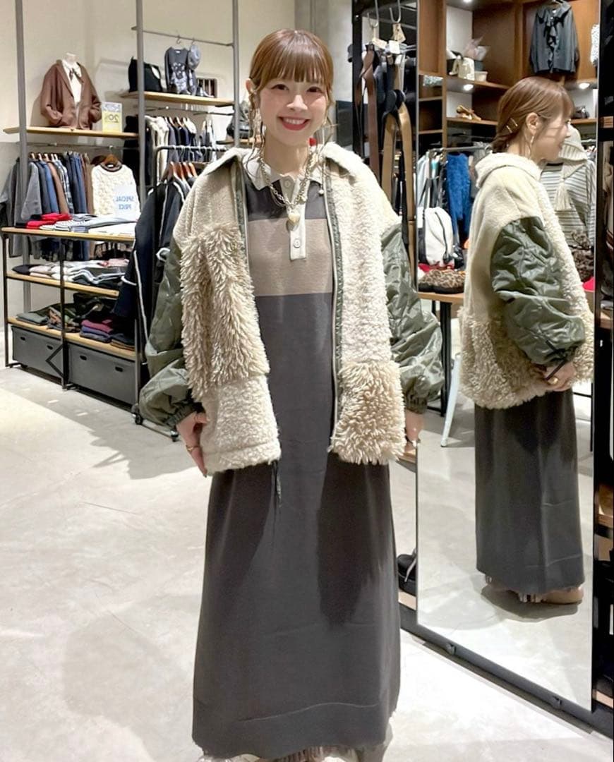 3連休のみ値下げ⭐︎ニコアンド　ラガーマキシニットワンピース　新品タグ付　L