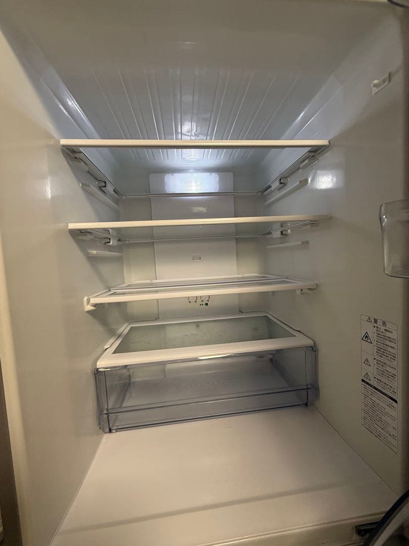 【2月末まで限定】シルバー冷蔵庫 4棚 引き出し付き
