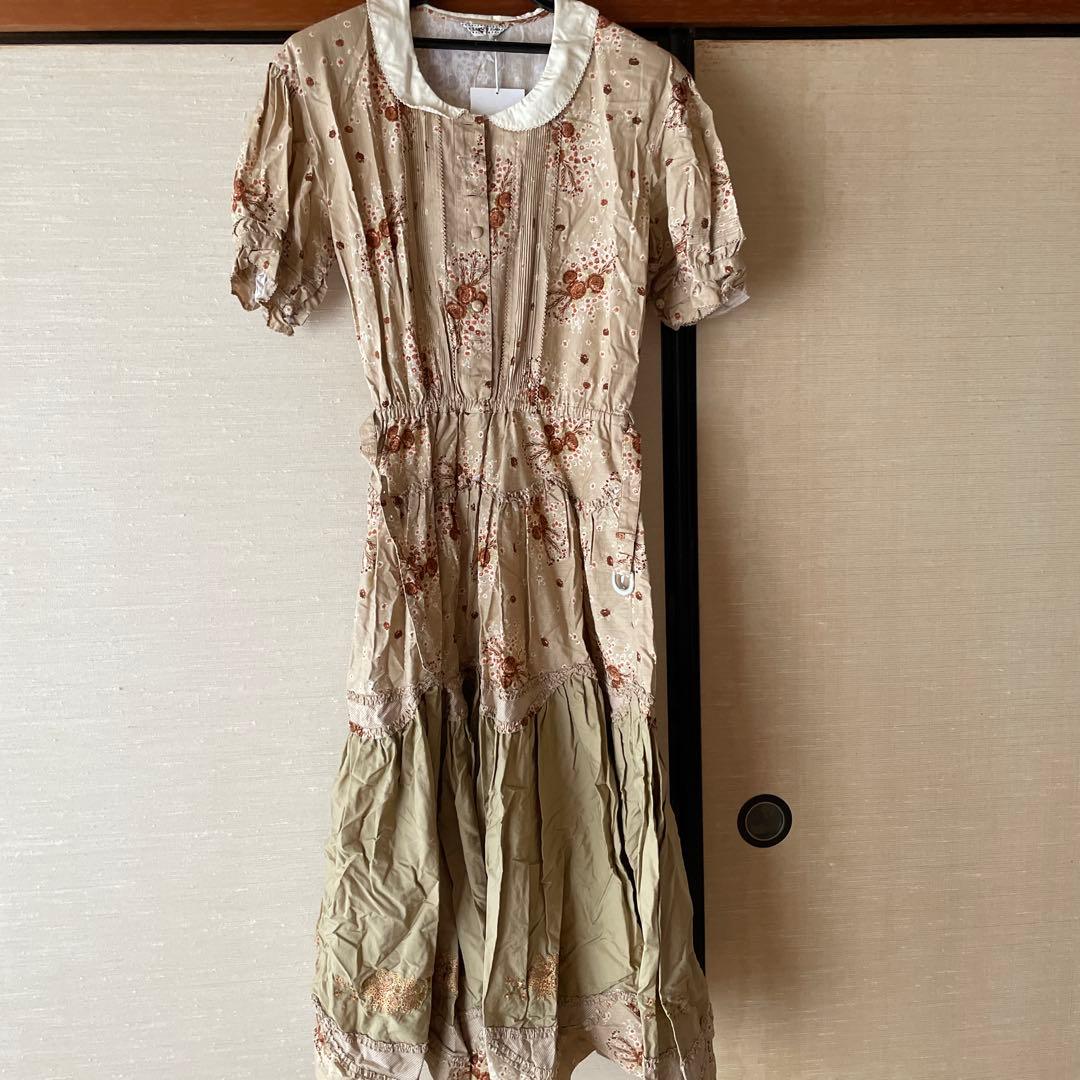 新品未使用品 希少カネコイサオ バラブーケフラワープリント ロングワンピース