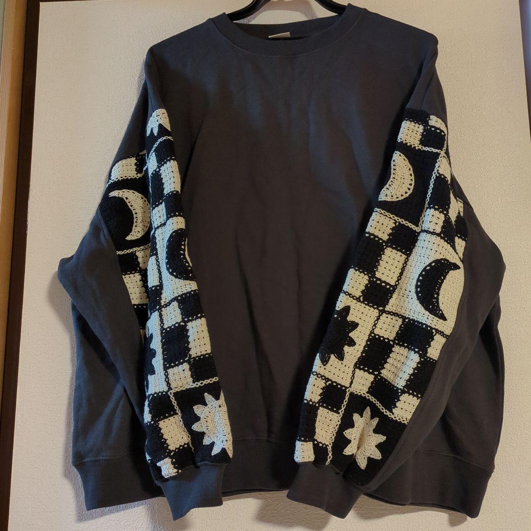 ☆こはるる☆ニコアンド　クロシェコンビプルオーバー Lサイズ チャコール