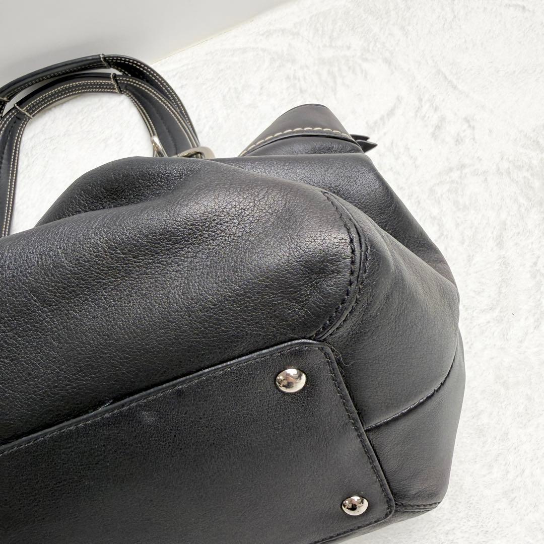 バッグ coach hand bag leather soho black y2k