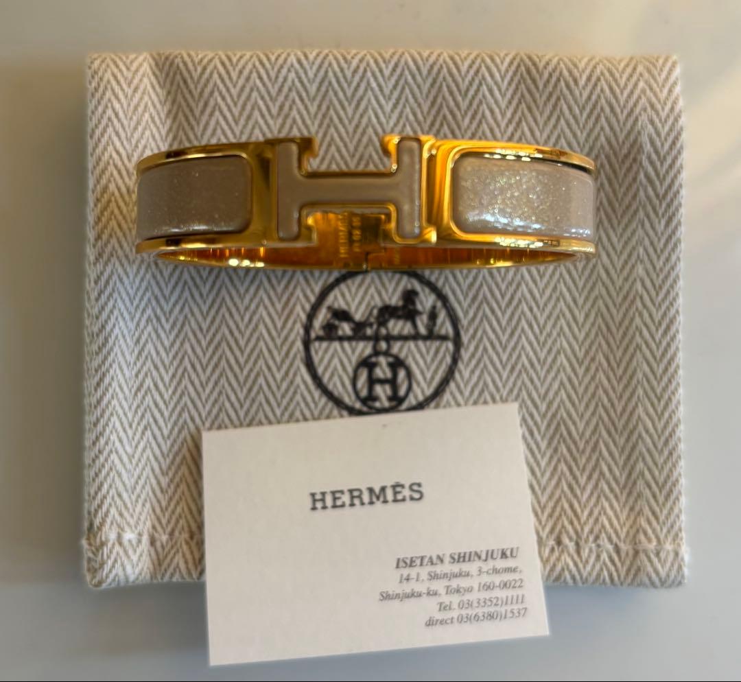HERMES クリックH バングル　PM マロン　ラメ