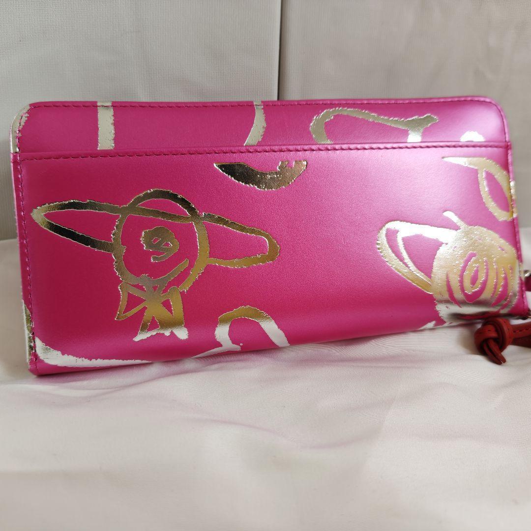 未使用級　ピンク　ヴィヴィアンウエストウッド　長財布　ラウンドジップ　ハート