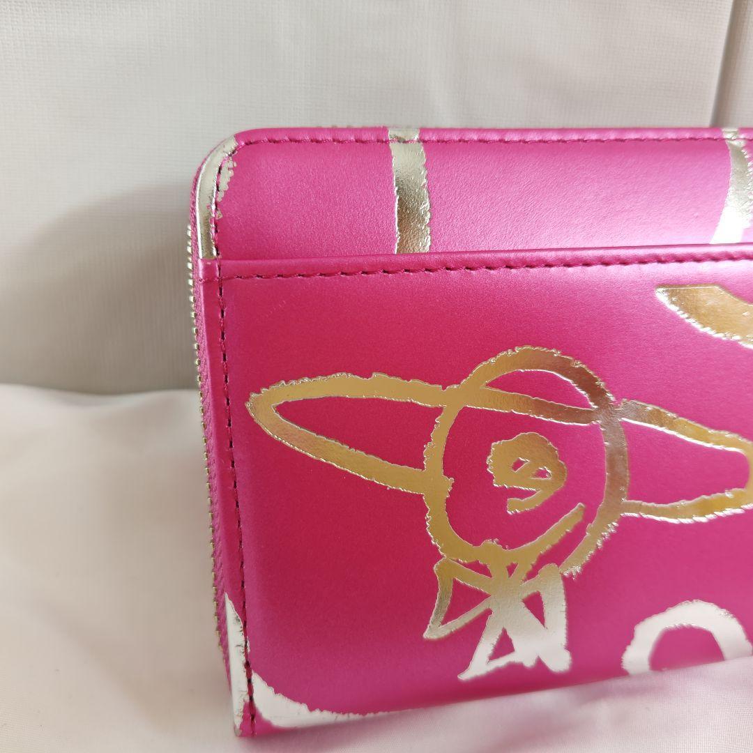 未使用級　ピンク　ヴィヴィアンウエストウッド　長財布　ラウンドジップ　ハート