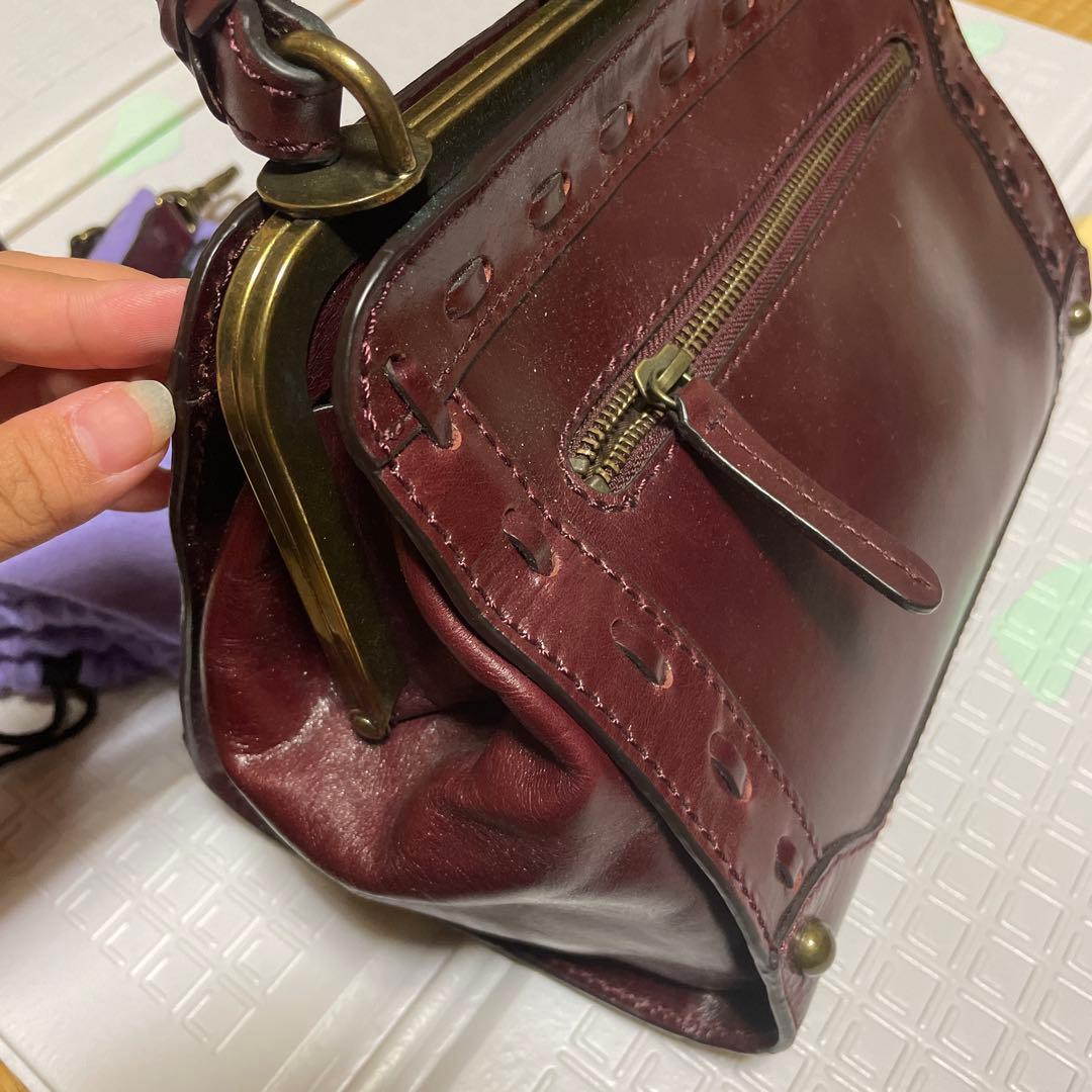 ANNA SUI ショルダーバッグ ハンドバッグ 2way レザー がま口