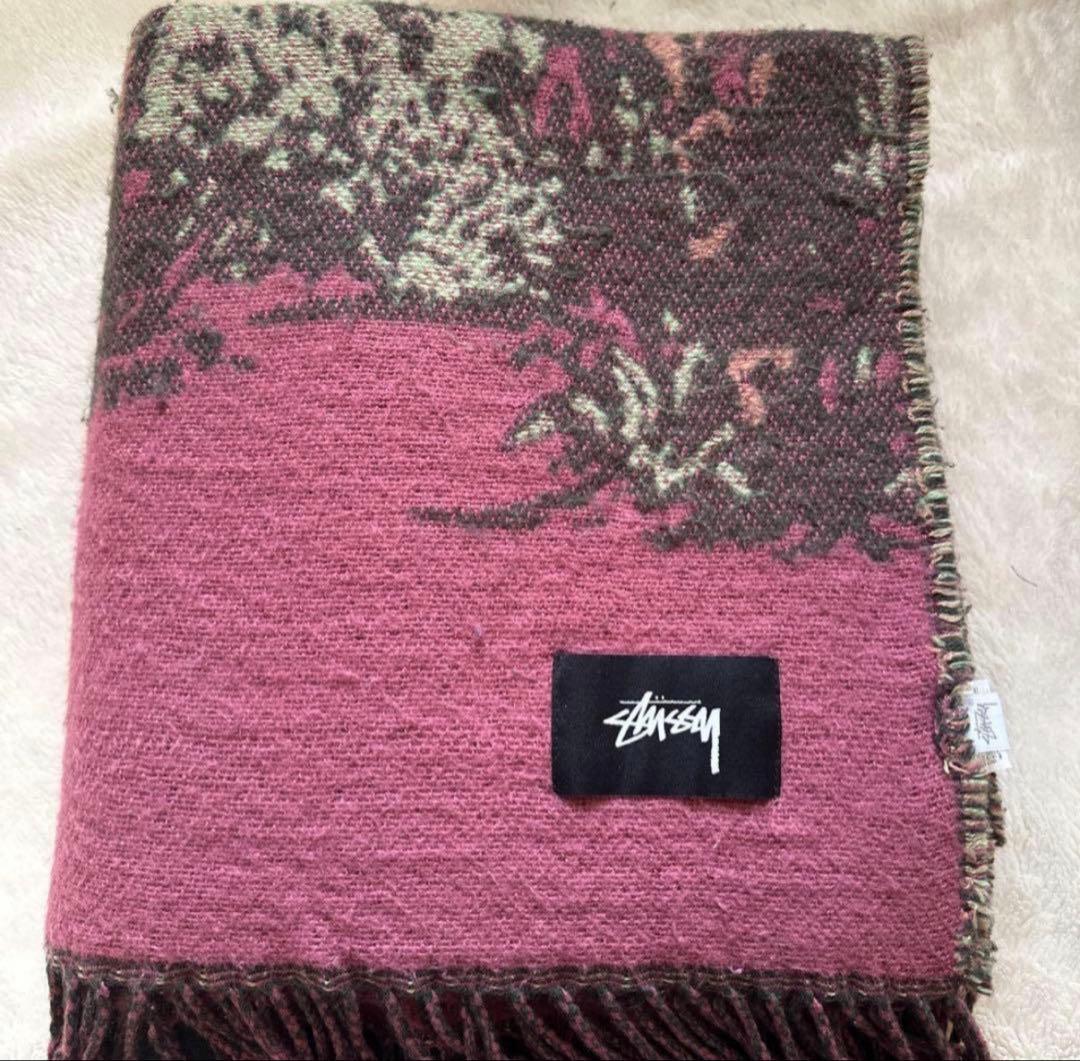 ゆ*ー様 希少 stussy ブランケット ラグ 古着 archive vint