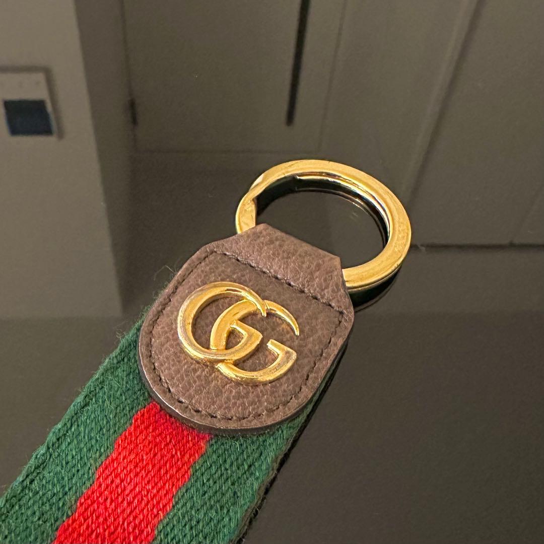 GUCCI GGロゴ キーリング グリーン/レッド