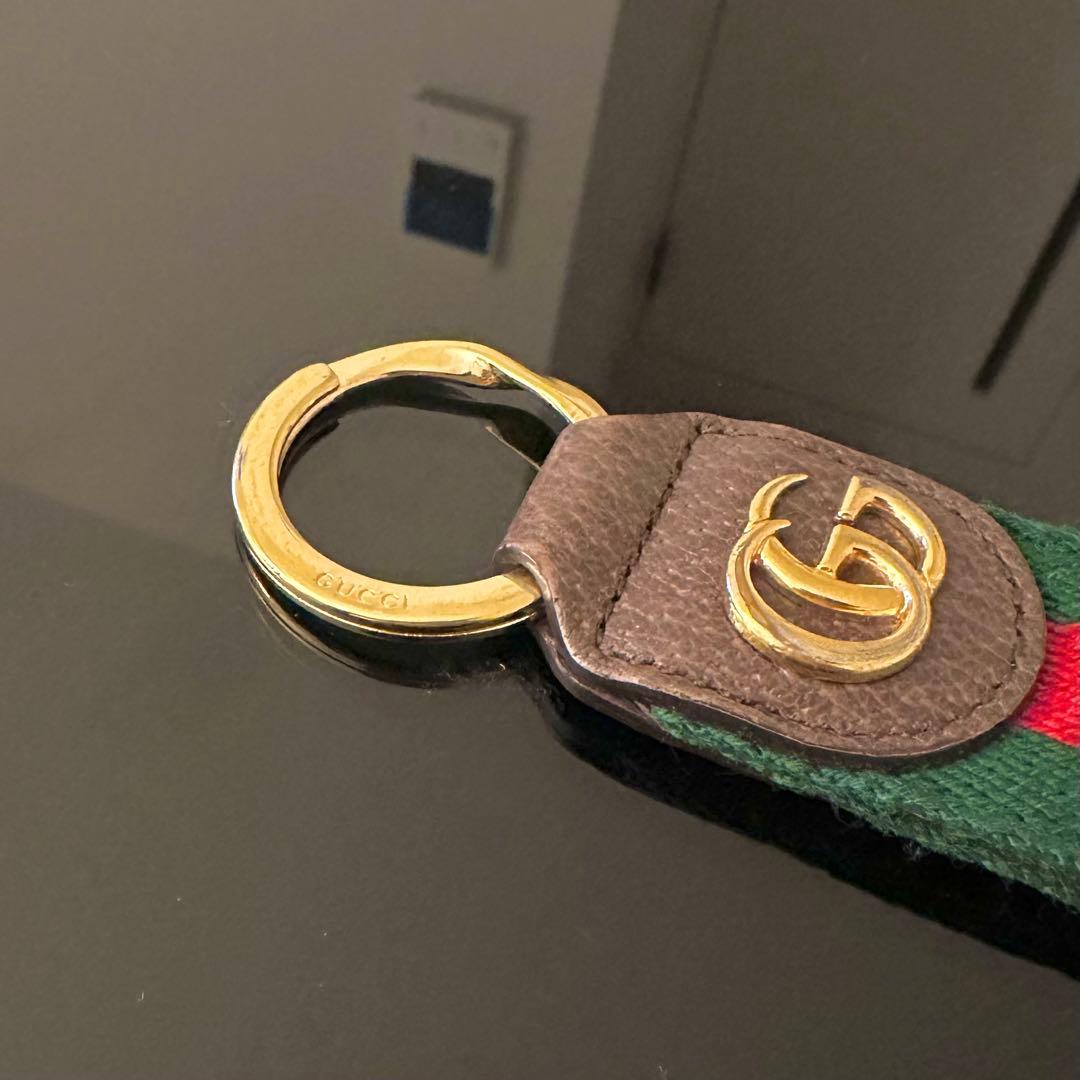 GUCCI GGロゴ キーリング グリーン/レッド