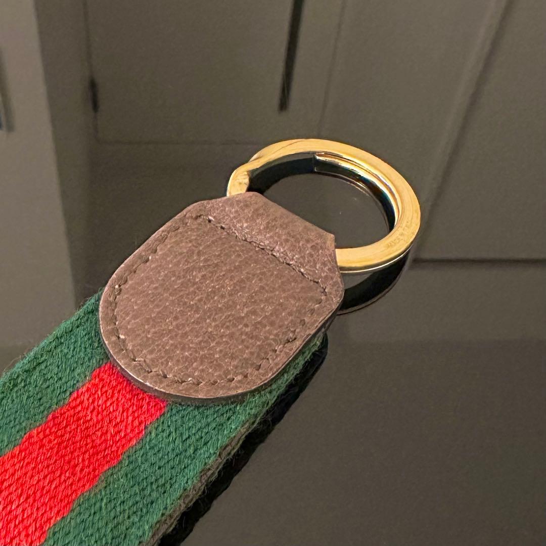 GUCCI GGロゴ キーリング グリーン/レッド