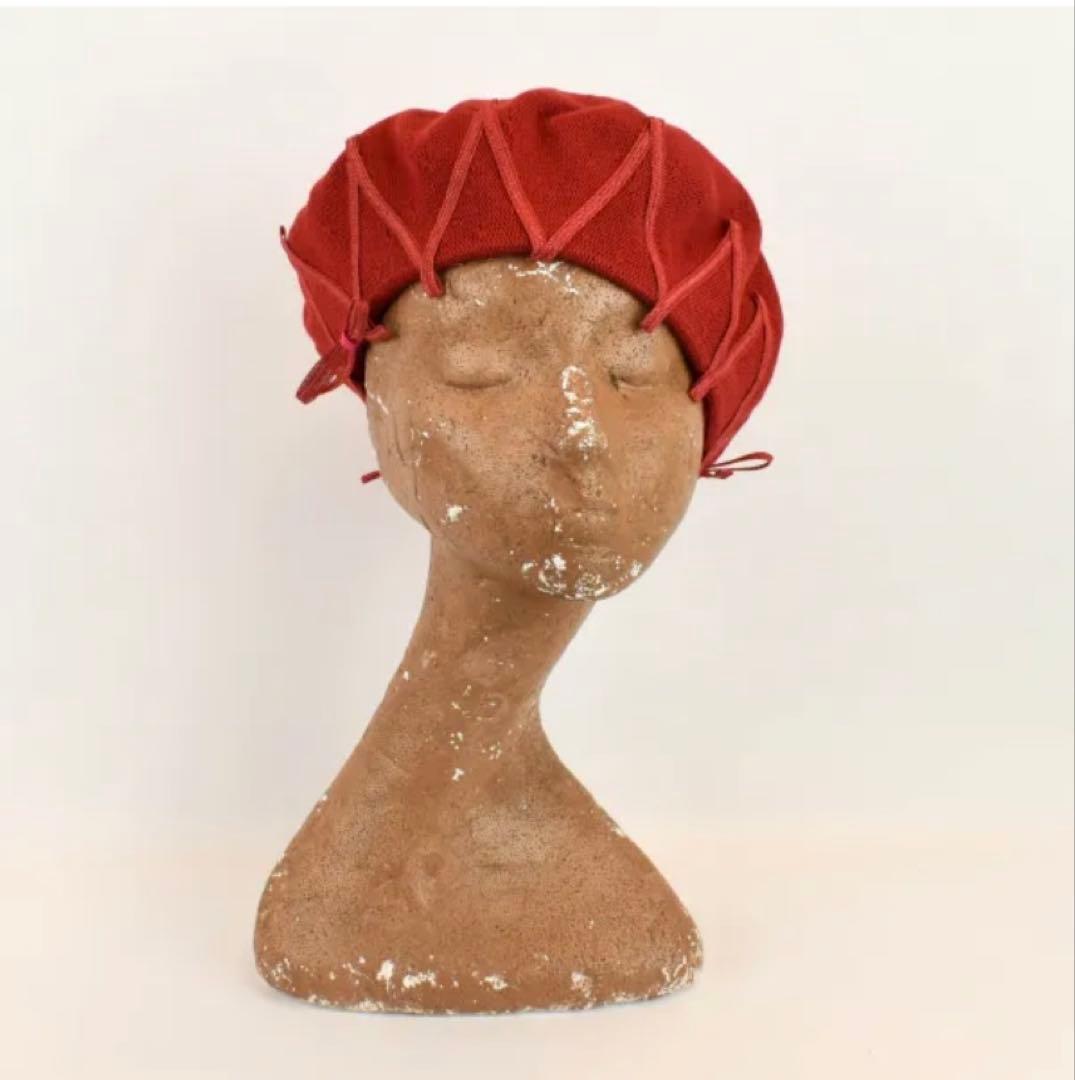 バラ色の帽子　ベレー帽　赤　BaraironoBoushi