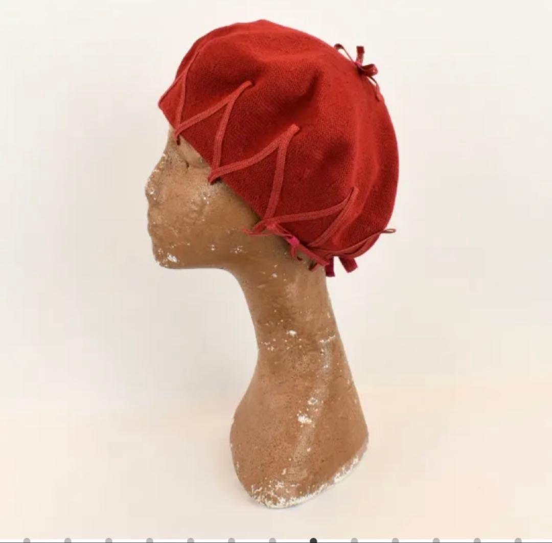 バラ色の帽子　ベレー帽　赤　BaraironoBoushi