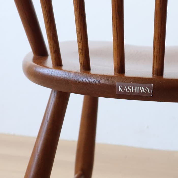アンティーク 柏木工 ウィンザーチェア ナラ材 古家具 無垢材③
