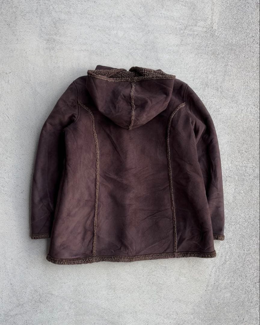 00s エルエルビーン 古着 ムートンダッフルコート 裏ボア XL ブラウン