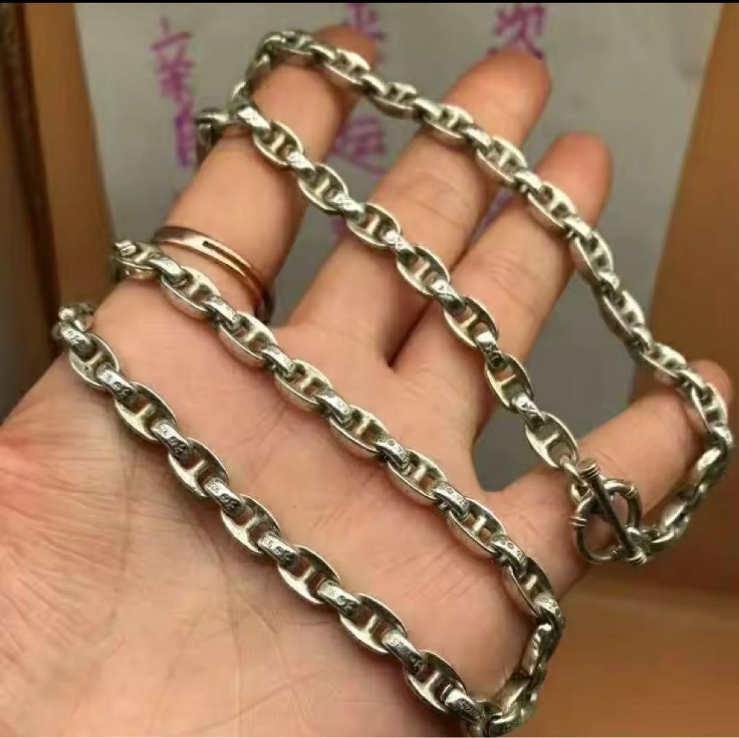 シルバー925 ヴィンテージ十字架刻印ネックレス　ウォレットチェーン代用可能