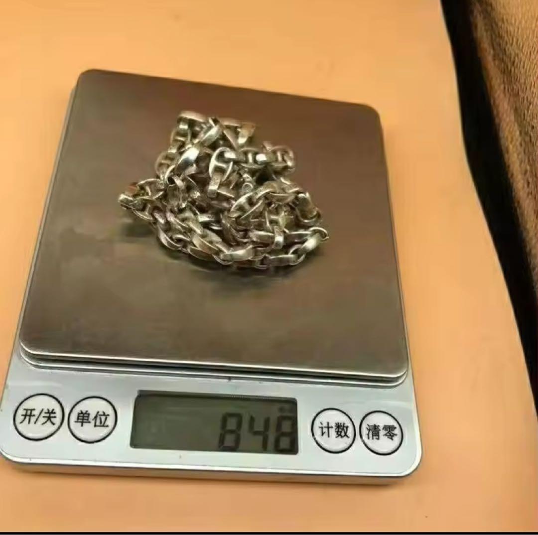 シルバー925 ヴィンテージ十字架刻印ネックレス　ウォレットチェーン代用可能