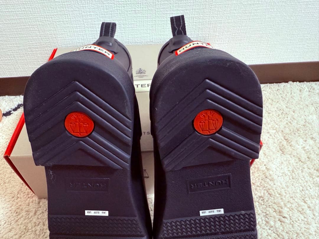 【美品】HUNTER レインブーツ ブラック /UK6/25cm