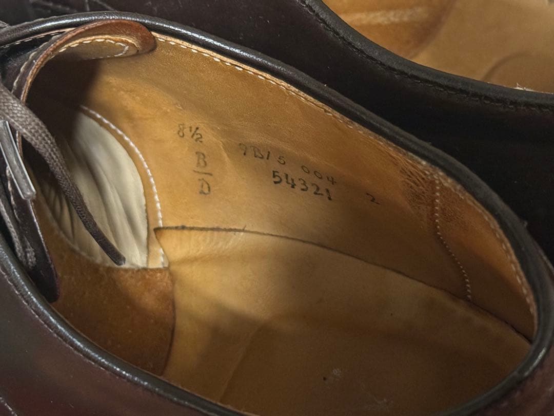 オールデン　コードバン　Vチップ　バーガンディ　8.5 D