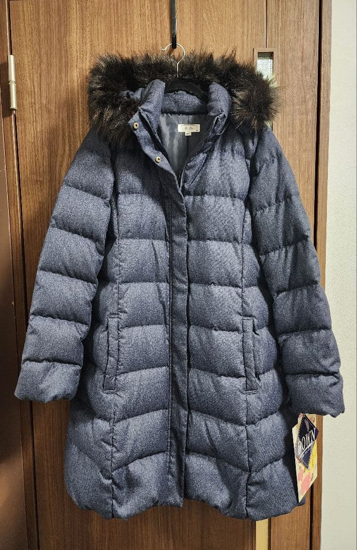 a.i.nママコート ダウン ケープ付 マタニティ M〜L ネイビー 抱っこ対応