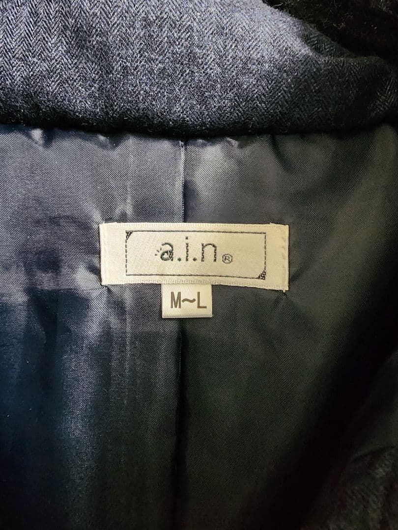 a.i.nママコート ダウン ケープ付 マタニティ M〜L ネイビー 抱っこ対応