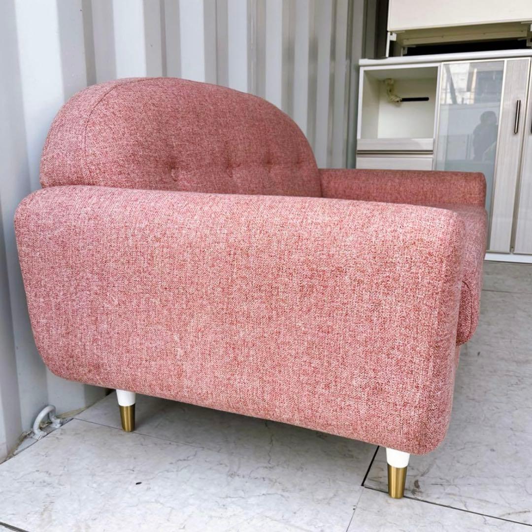 取付無料！フランフラン アマート 姫系ピンクファブリックソファ✨