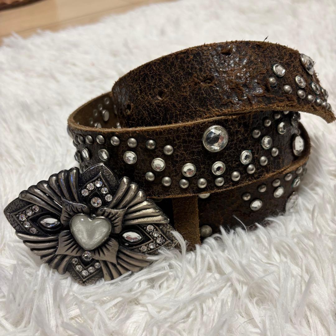 y2k 00s archive レザー　グランジ スタッズベルト　ギャル 平成