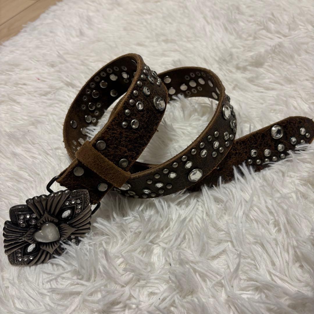 y2k 00s archive レザー　グランジ スタッズベルト　ギャル 平成