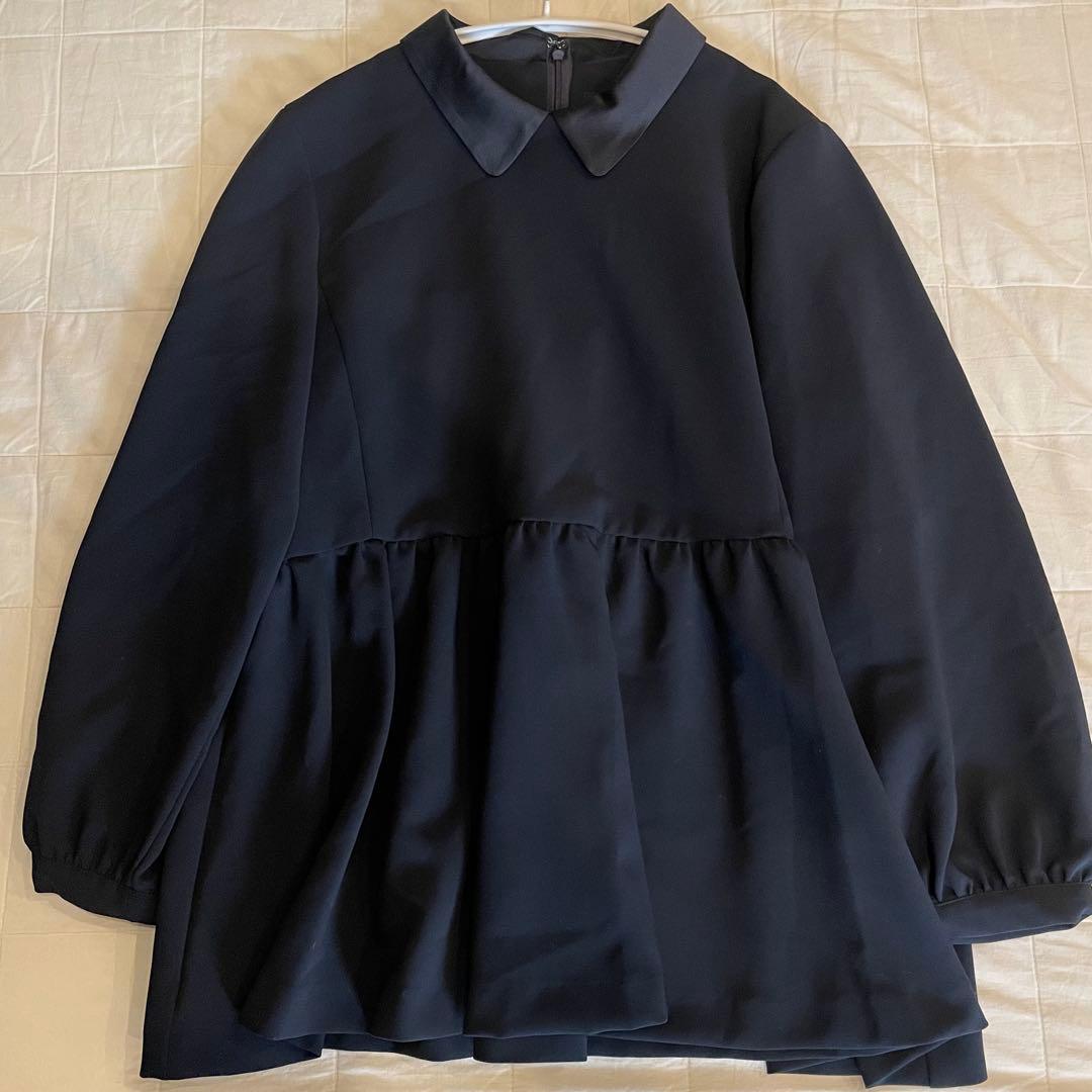 極美品　SONO ティアードフレアチュニックプルオーバー　ネイビー