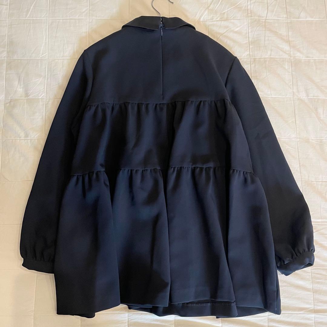 極美品　SONO ティアードフレアチュニックプルオーバー　ネイビー