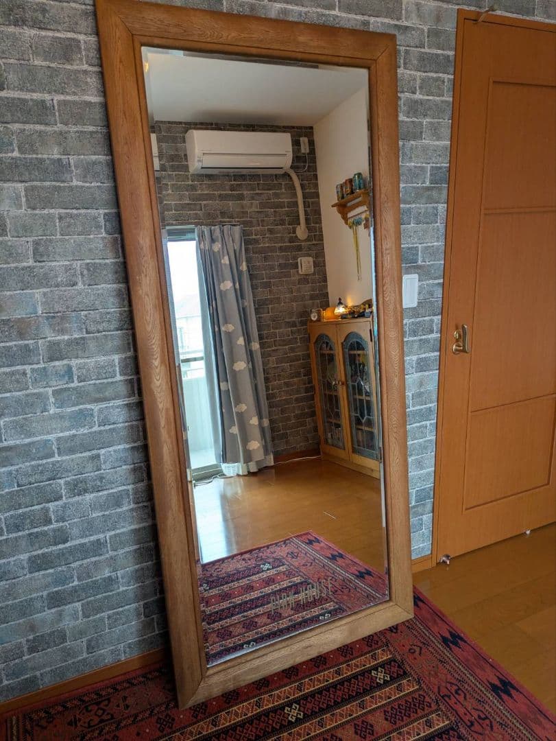 パイン材スタンドミラー　PINK HOUSE ロゴ入り