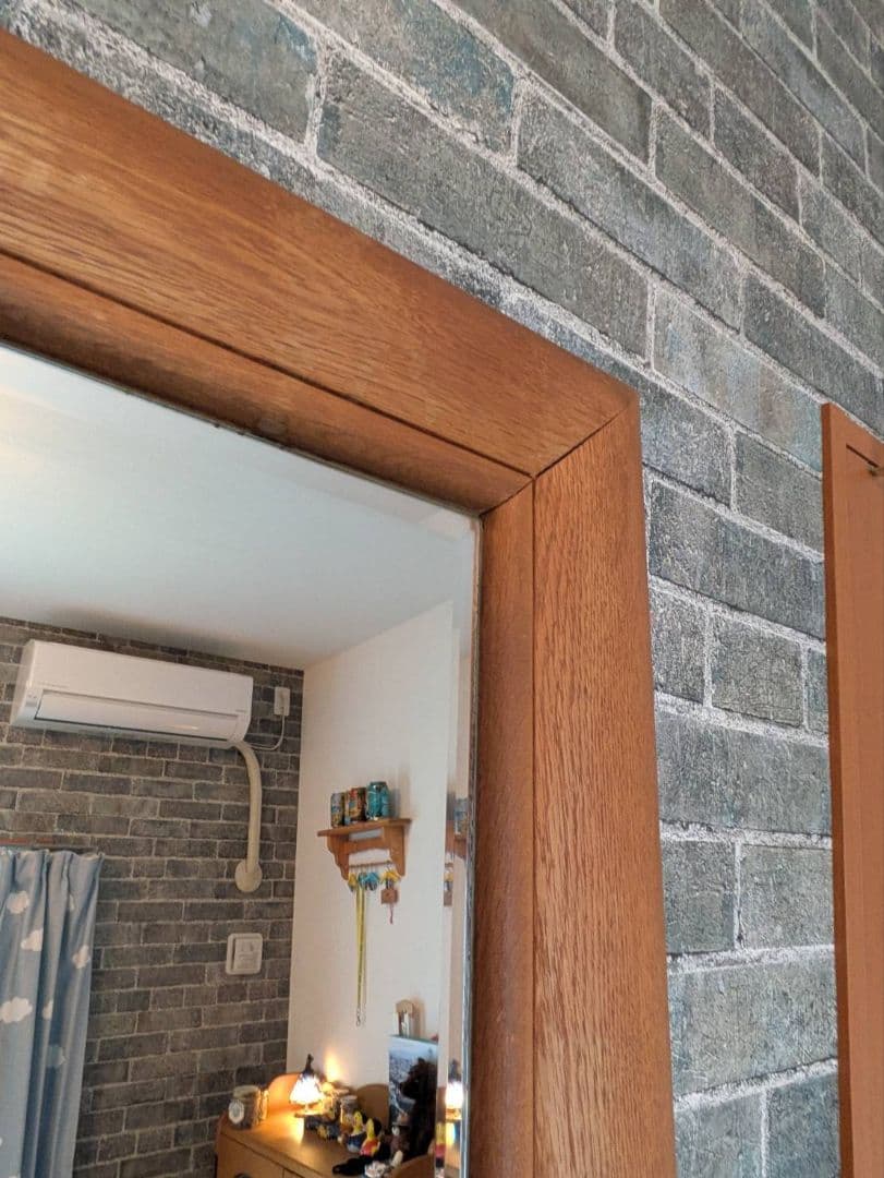 パイン材スタンドミラー　PINK HOUSE ロゴ入り