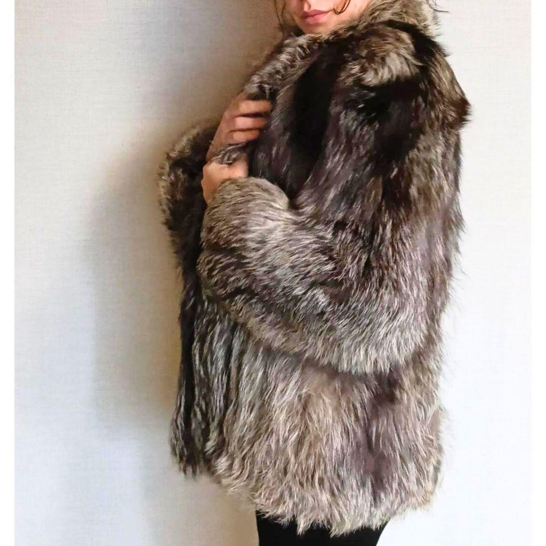 グレー系ファーコート ショート丈