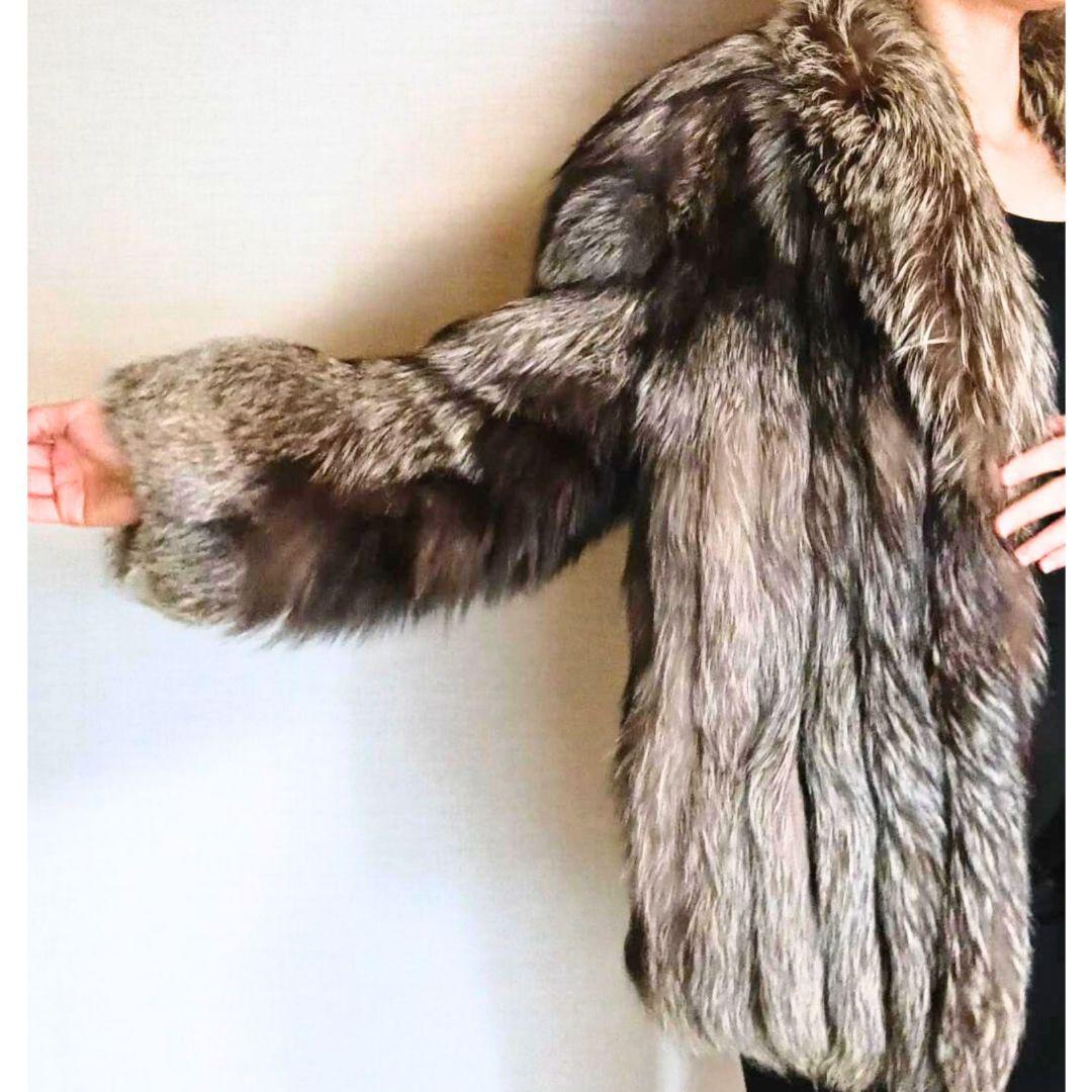 グレー系ファーコート ショート丈