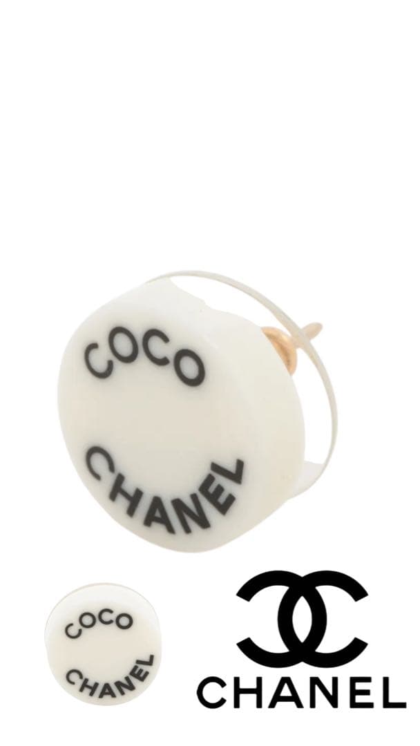 CHANEL レア シャネル ピアス 片耳用 アクセサリー レジン ホワイト