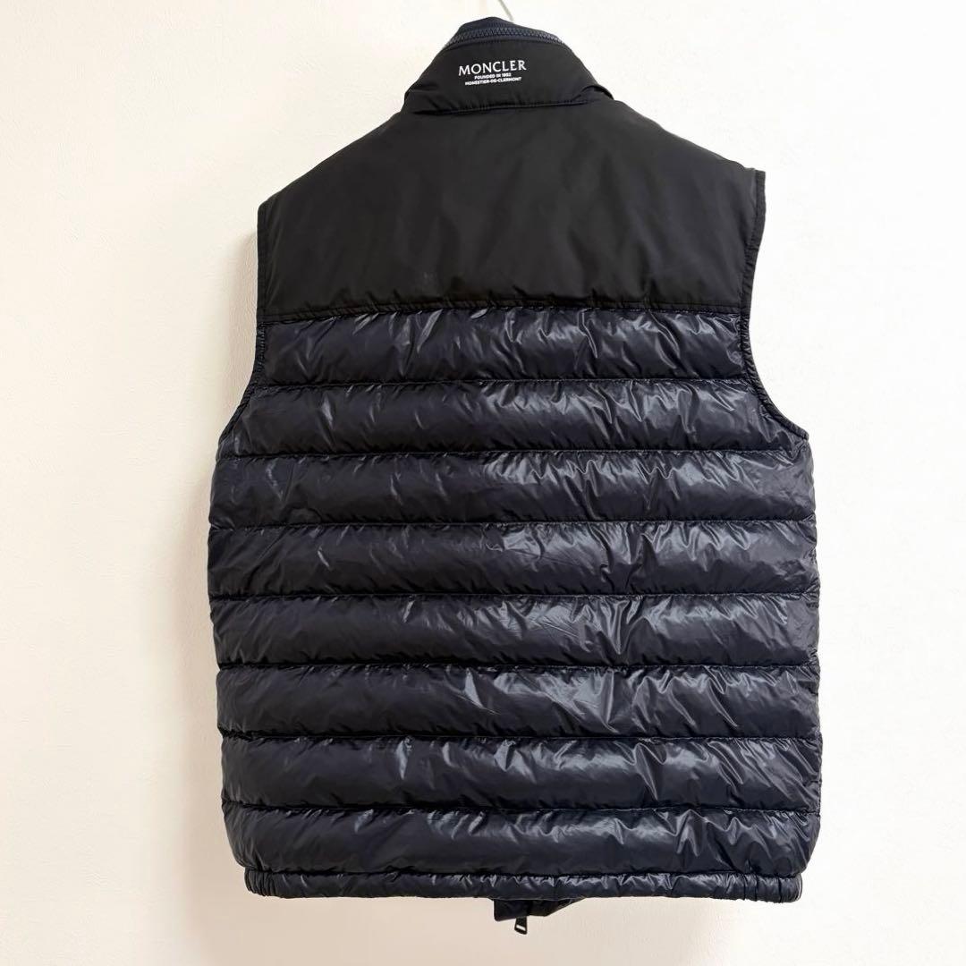 【美品サイズ3】モンクレール ORTAC GILET ダウンベスト ネイビー 黒
